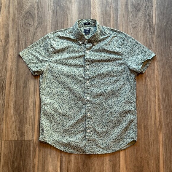 J. Crew Other - J.Crew Men's ShortSleeved SlimFit Button Down Shirt - Medium - Aqua/Blue Floral